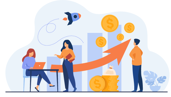 Startup-managers-presenting-and-analyzing-sales-growth-chart